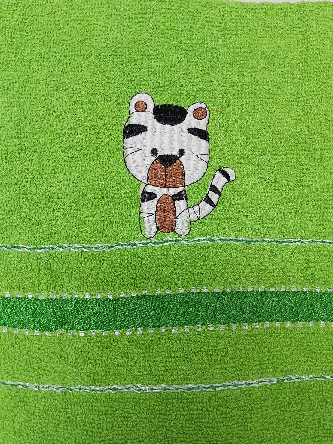 ผ้าขนหนู ลายแมว 1 แถบ