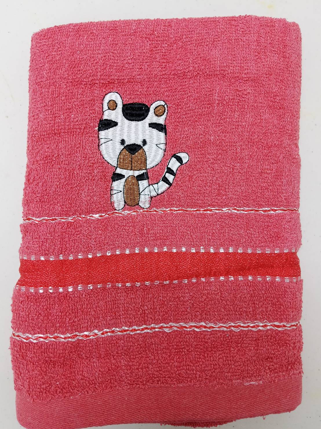 ผ้าขนหนู ลายแมว 1 แถบ